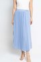 Solid Pleated Midi Skirt