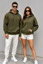 Hooded Pocket 3 Thread High Quality Unisex Women Men Sweatshirt - 3