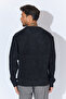 Two-Tone Crew Neck Sweater - Black-Smoke |   Mew515223-01 - 5