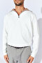 Collar Detailed Half Zipper Sweater - Ecru |   Mew515231-01 - 4
