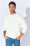 Crew Neck Oversize Basic Sweater - Ecru |   Mew515256-01