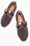 Women's Pearl Belted Home Slippers Gray - 5