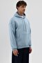 سويت شيرت أساسي كبير الحجم بغطاء للرأس باللون الأزرق الداكن - 3