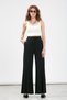 Women's Pants Wide Leg Trousers Stretch Fabric Casual Black Palazzo Stylish Flared Woven Pants Fabric - 3