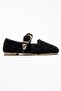 Big Gold Buckle Indoor Ballet Flats Black - 2