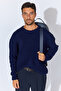 Crew Neck Oversize Basic Sweater - Navy Blue |   Mew515256-01