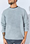 Crew Neck Oversize Basic Sweater - Gray Melange |   Mew515256-01 - 4