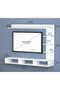 Wood Wall-Mounted TV Unit – White finish with Side & Top Shelves for TVs 160 cm - 3