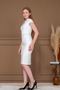 Atlas Fabric Belt Detailed Pencil Dress - White - 6