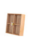 صندوق تخزين خشبي مربع بأربعة أقسام من خشب MDF (مع غطاء أكريليك شفاف) مع غطاء) 20×20 سم - 4