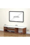 TV unit modern design with 1 side cabinets and 2 storage racks - 130cm - Brown with white - 5