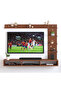 Wood Wall Mount TV Unit With side and top shelves for TVs up to 55 Inches 160cm Brown