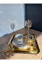 6-Piece Crown-Detail Gold Tea and Coffee Presentation Tray - 2