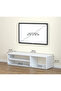 TV Unit – Modern Design with 1 Side Cabinet & 2 Storage Racks, 130 cm Black & White - 5