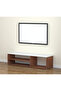 TV unit modern design with 1 side cabinets and 2 storage racks - 130cm - Brown with white - 4