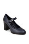 Women's Genuine Leather Navy Blue Mary Jane Shoes - 5