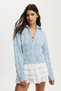 Baby Blue Knitted Patterned Zippered Collar Women's Knitwear Sweater Mg2546 - 8