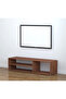 TV unit modern design with 1 side cabinets and 2 storage racks - 130cm - Brown - 4