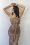 Strapless Sequin Waist Low-Cut Evening Dress Silver, Cobalt Blue, Gold, Powder, Navy Blue, Black, Baby Blue - 6