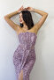 Strapless Sequin Waist Low-Cut Evening Dress Silver, Cobalt Blue, Gold, Powder, Navy Blue, Black, Baby Blue - 4