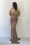 Strapless Sequin Waist Low-Cut Evening Dress Silver, Cobalt Blue, Gold, Powder, Navy Blue, Black, Baby Blue - 5