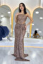 Strapless Sequin Waist Low-Cut Evening Dress Silver, Cobalt Blue, Gold, Powder, Navy Blue, Black, Baby Blue - 3