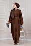 Ruffle Detailed Dream Dress-Brown - 4