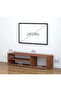 TV unit modern design with 1 side cabinets and 2 storage racks - 130cm - Brown - 5