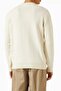 Knitted Fisherman Pattern Sweater, Off-White, Elegant Casual Style - 3