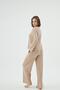 Women's Long Sleeve Wide Leg Beige Pajama Set C7T7N961 - 6