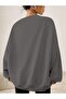 Smoked Oversize Wide Fit 3 Thread Raised Sweatshirt – Crew Neck Cat Printed Thick Sweatshirt - 4