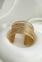 Gold Color Layered Wire Bracelet (Size 4cm) - 3