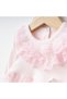 Baby Girl Dress with Bandana Lace Collar Detail - 5