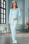 Maternity Dressing Pajamas Nightgown 4-Piece Set 75% Cotton, 25% Viscose Hair Band is a Gift - 4