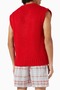 Running Dog Sweater in Wool-Blend Red, Fun Dog Motif V-Neck Sweater Vest - 4
