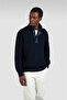 Men's Knitted Wool Polyester Zipped Sweater