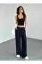 Sweatpants Navy Blue Women's Baggy Plus Size Sportswear Stretchy Comfortable Fabric - 8