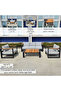 طقم جلوس خارجي على شكل مكعب بإطار من الألومنيوم مكون من 5 مقاعد - 4
