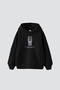 Forever Battery Printed Oversize Unisex Black Hoodie