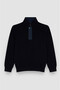 Men's Knitted Wool Polyester Zipped Sweater - 6
