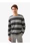 Men's Gray Melange Sweatshirt – Crew Neck, Long Sleeve C6T3N804 - 2