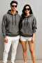 Hooded Pocket 3 Thread High Quality Unisex Women Men Sweatshirt - 3
