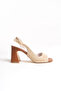 Women's Straw Design Asymmetrical Strappy Blunt Toe Chunky Heeled Shoes - 3