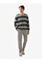 Men's Gray Melange Sweatshirt – Crew Neck, Long Sleeve C6T3N804