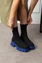 Darve Women's Boots Knitwear Woven Navy Blue Sole Black - 2