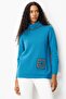Women's Degaje Wool Sweater with Crocheted Collar Pocket and Collar A.Petrol - 2