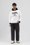 Double Color Printed Oversize Sweatshirt Ecru