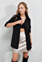 Women's Black Side Slit Drawstring Shirt Hzl23W-Bd1201321 - 3