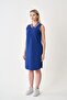 Women's Zippered Cobalt Blue Pique Dress - 2