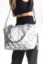Women's Diamond Pattern Bucket Model Lightweight and Stylish Wallet Shoulder Bag with Shiny Parachute Fabric - 4
